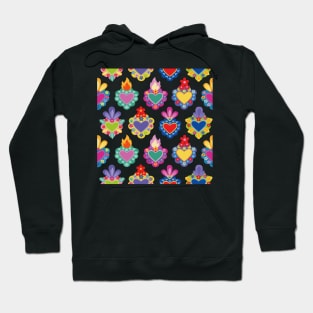 Mexican colorful cute sacred heart adorable folk art kawaii dopamine dressing design Hoodie